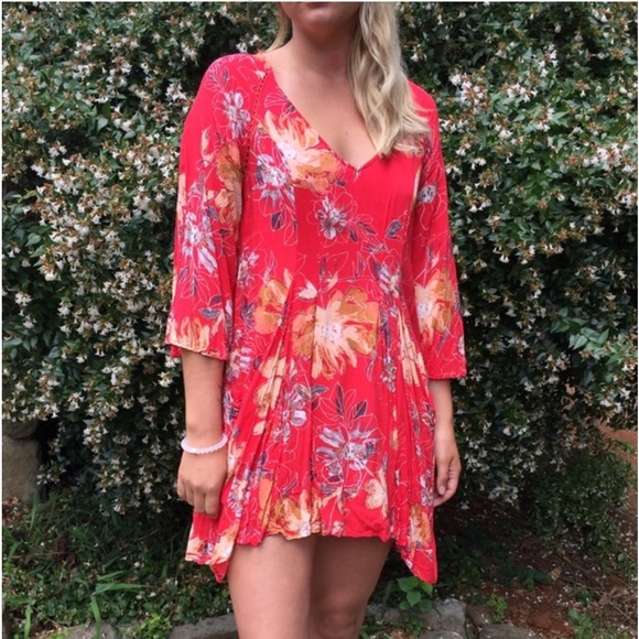 Free People Women's Eyes On You Floral Print Trapeze Dress Size 4 - Picture 4 of 13